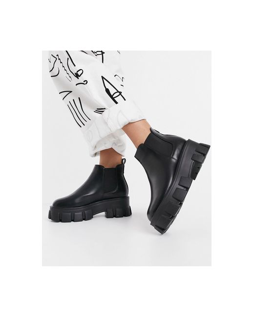 Schuh Anna Chelsea Boots With Chunky Sole in Black | Lyst Australia