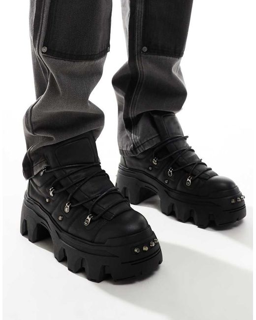 ASOS Black Lace Up Boots for men