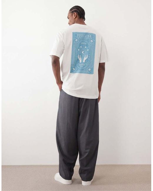 Only & Sons Blue Oversized Fit T-shirt With Fortune Teller Back Print for men