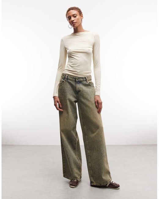 Weekday Natural Open Back Long Sleeve Top