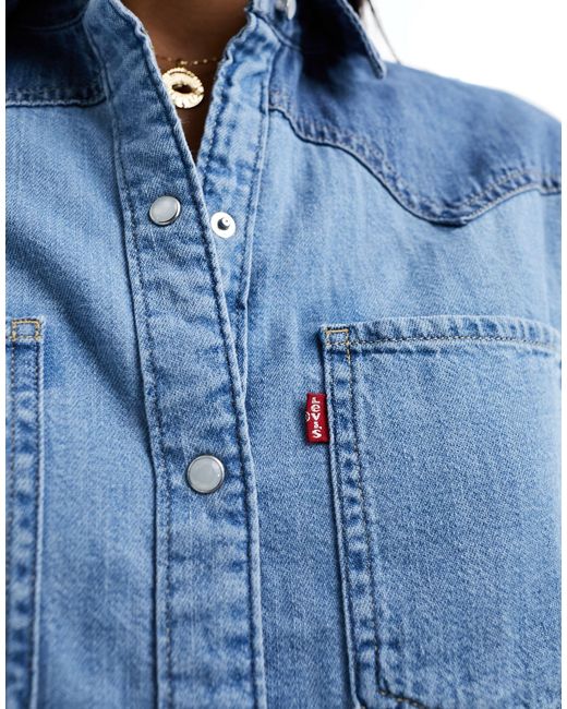 Teodora - camicia di jeans stile western con tasche di Levi's in Blue
