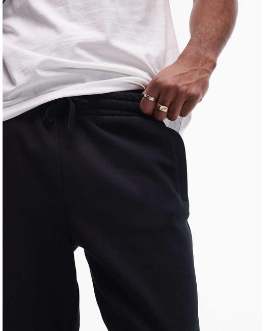 Joggers Negros Extragrandes De Tejido Grueso Premium De Topman de hombre de color White