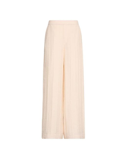 Calvin Klein White Relaxed Sheer Stripe Crinkle Trousers