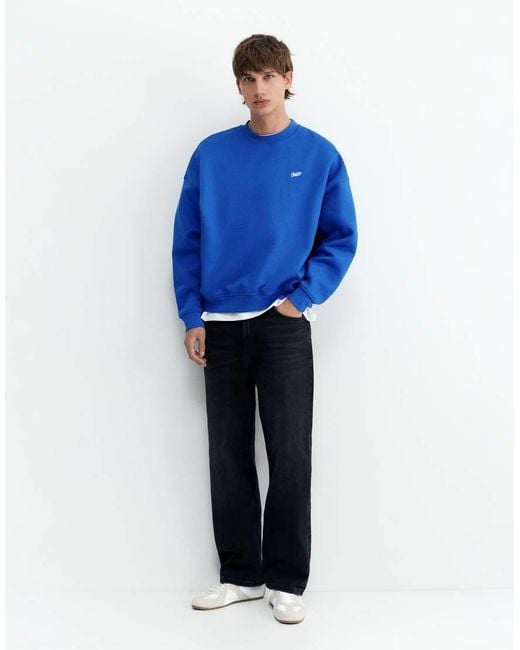 Pull&Bear Blue Stwd Boxy Sweatshirt for men
