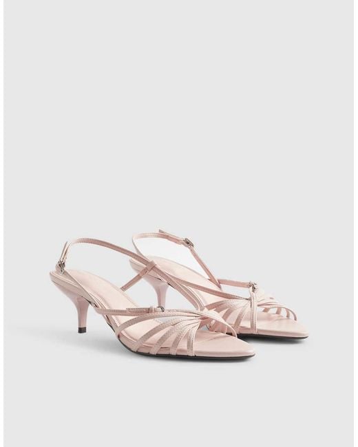 River Island Natural Caged Kitten Heel Sandals
