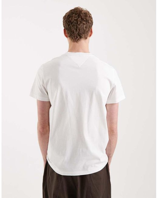 Tommy Hilfiger White Chest Logo Slim Fit T-shirt for men