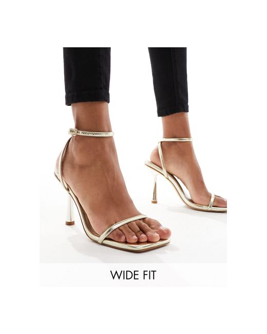 SIMMI Black Simmi London Wide Fit Damira Strappy Barely There Sandal