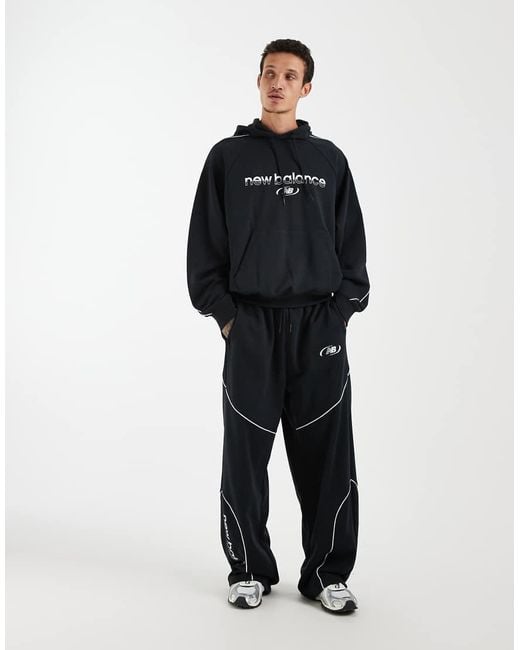 New Balance Black Trackside French Terry Hoodie for men