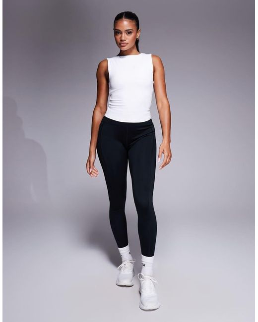 4505 White Icon High Neck Tank With Inner Bra