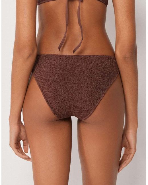 Calzedonia Brown Bikini Bottoms Crinkle Waves