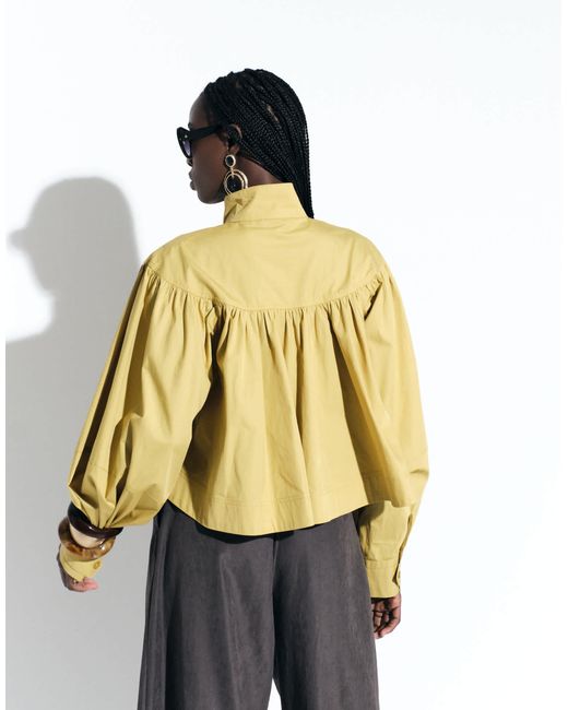 ASOS Blue Zip Front Volume Cropped Shacket