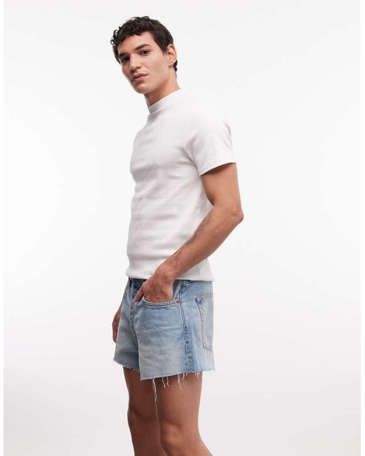 Weekday White Super Short Denim Shorts for men