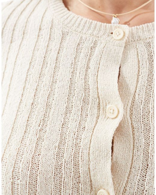 ASOS White – durchgeknöpfte strickjacke aus strukturiertem garn