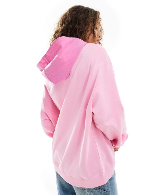 Sudadera extragrande con capucha ASOS de color Pink