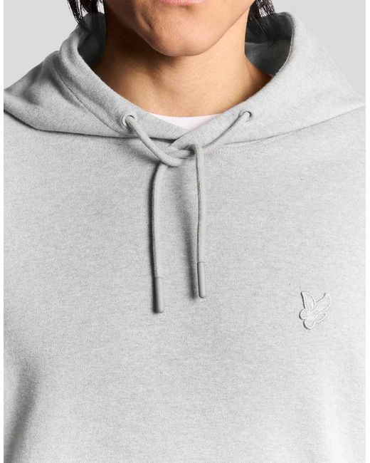 Lyle & Scott Men's Logo Pullover Hoodie – 100% Cotton, Relaxed Fit, Grey