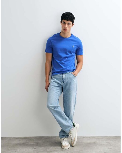 Polo Ralph Lauren Blue Icon Logo Custom Slim T-shirt for men