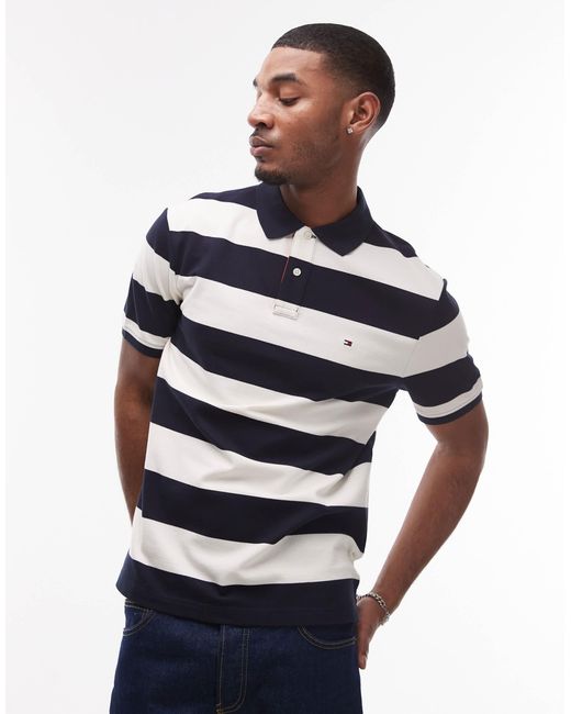 Tommy Hilfiger Blue Stripe Regular Polo Shirt for men