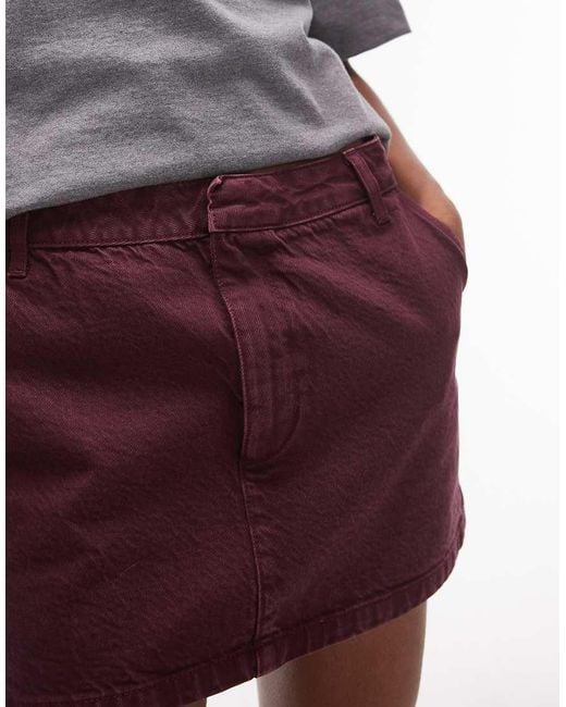 Minifalda Muy Corta Vaquera De -Rojo TOPSHOP de color Red