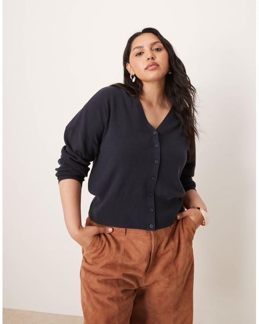 ASOS Blue Asos design curve – schlichte strickjacke