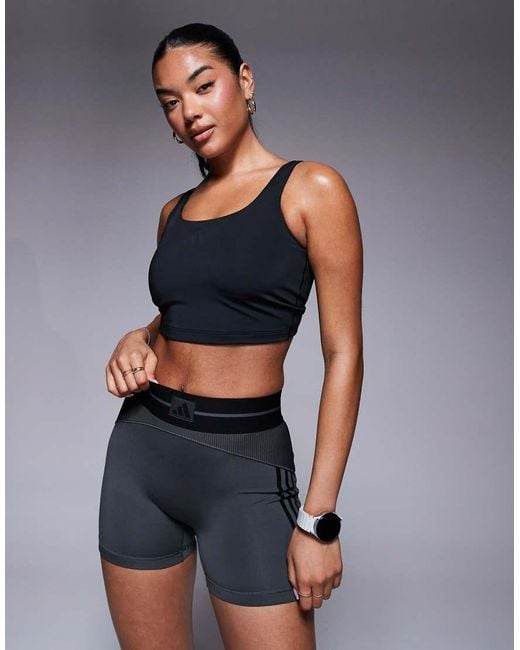 Adidas Originals Black Adidas Training Optime Power Back Twist Tank
