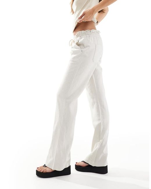 Roxy White Oceanside Flared Trousers