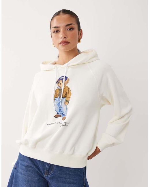 Polo Ralph Lauren White Polo Bear Hoodie