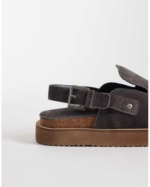 Walk London Brown Barca Clog Mule