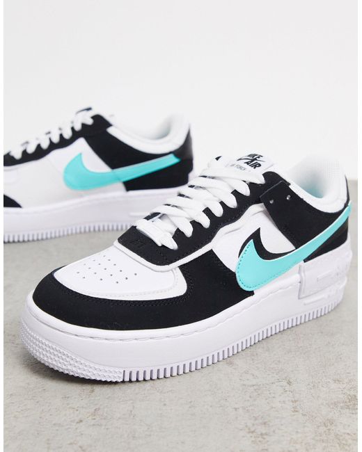 Nike Gummi – Air Force 1 Shadow – Sneaker in Weiß, und Türkis in Schwarz |  Lyst AT