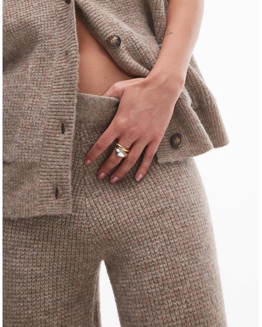 Pantalon d'ensemble en maille - grège TOPSHOP en coloris Natural