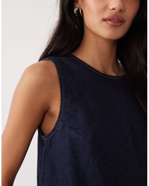 Abercrombie & Fitch Blue Denim Sleeveless Top