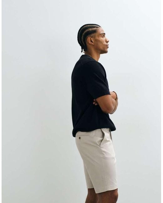 ASOS Natural Cotton Rich Slim Chino Dress Shorts for men
