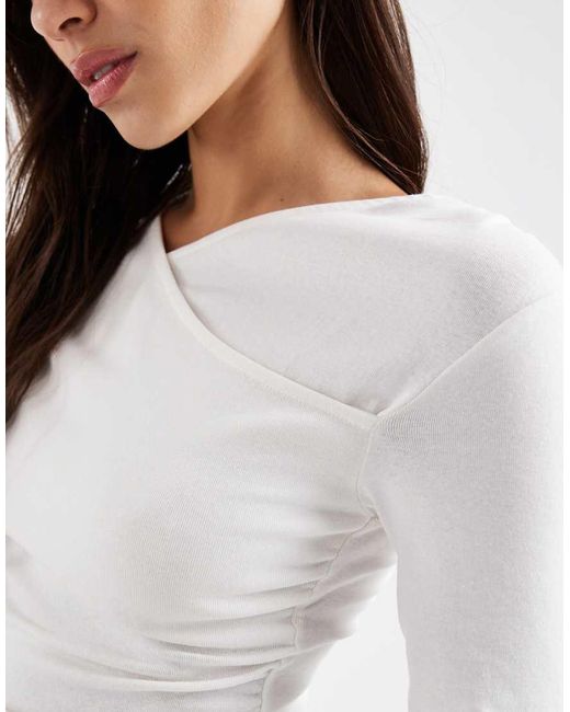 Mango White Teen Sculpt Top