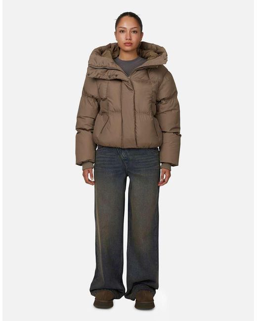 Good For Nothing Brown Panelled Puffer Jacket