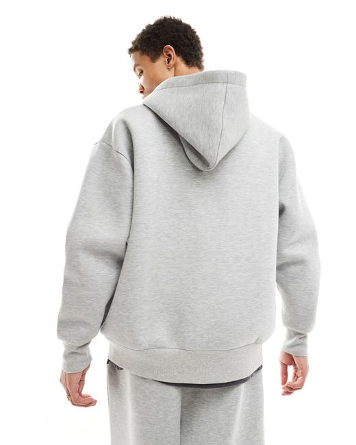 ASOS Gray Extreme Oversized Scuba Hoodie With Zip for men