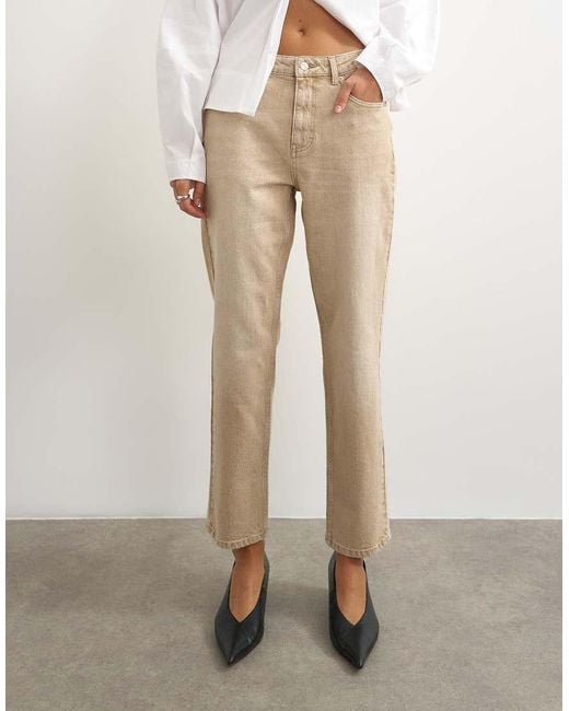 TOPSHOP White Orson Comfort Stretch Straight Leg Ankle Grazer Jean