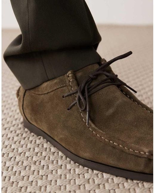 Mango Brown Suede Lace Up Shoe for men