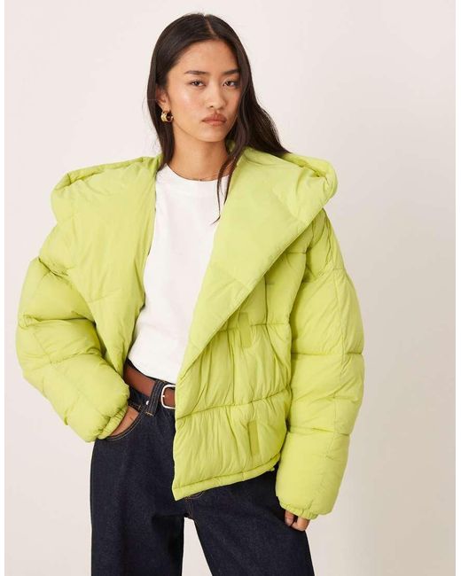 Calvin Klein Yellow Oversized Boxy Puffer Jacket
