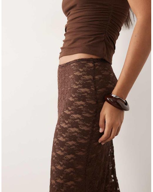 New Look Brown Lace Column Beach Maxi Skirt