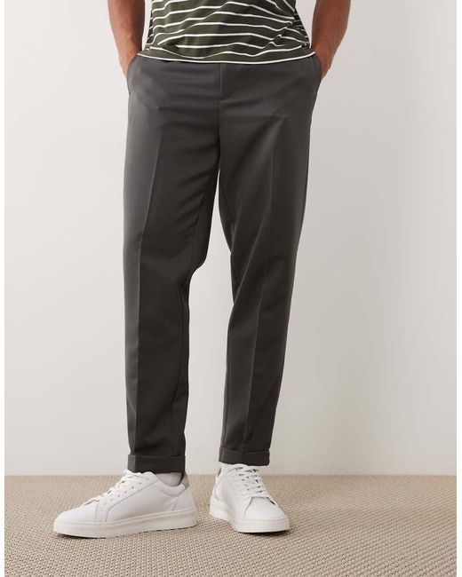 ASOS Gray Smart Tapered Trousers for men