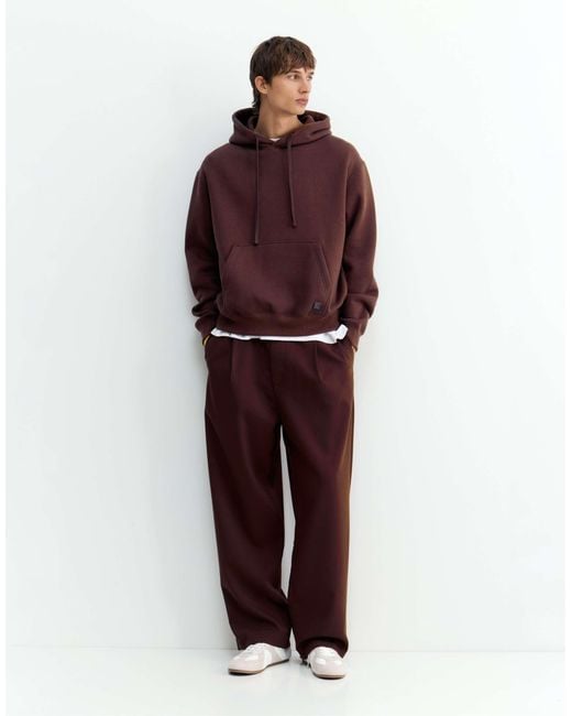 Pull&Bear Basic kapuzenpullover in Red für Herren