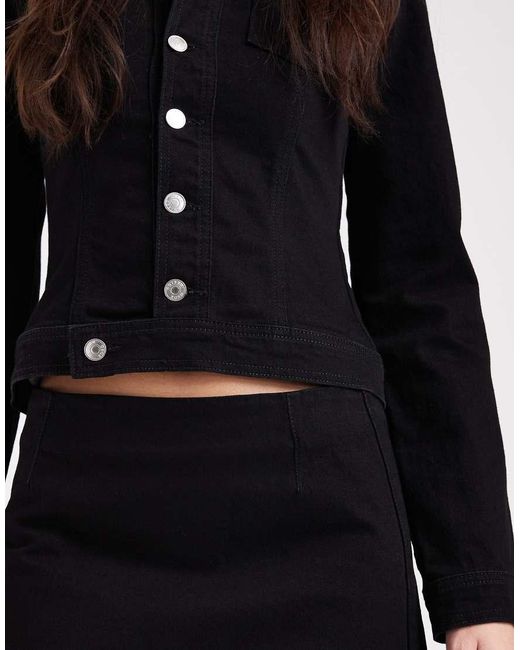 ASOS Black Denim Jacket With Pocket Detail Co-ord