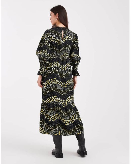 Wednesday's Girl Black Long Sleeve Midaxi Dress