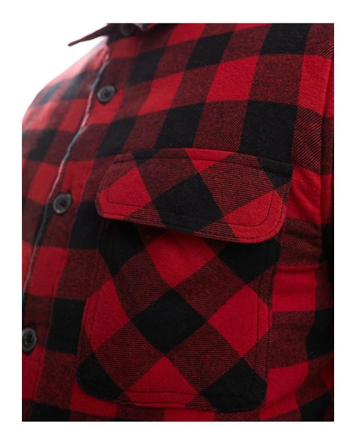 French Connection Red Lined Padded Check Shirt for men