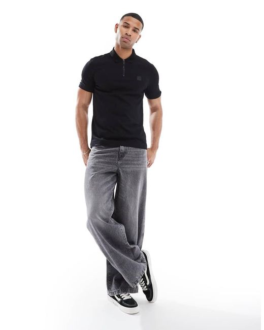 Boss Black Passerzip Tonal Logo Slim Fit Polo for men