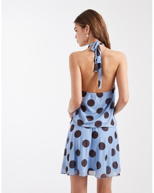 New Look Blue Halterneck Mini Dress