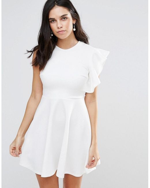 Image result for club L one shoulder ruffle white