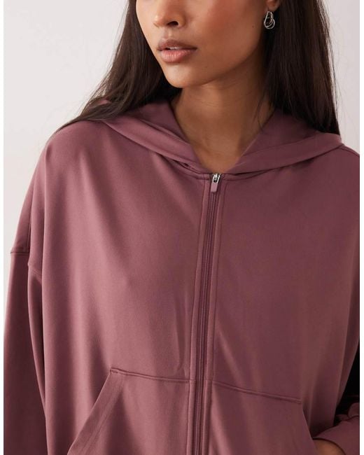 Hollister Red Gilly Hicks Slouchy Crop Full Zip Hoodie Co-Ord