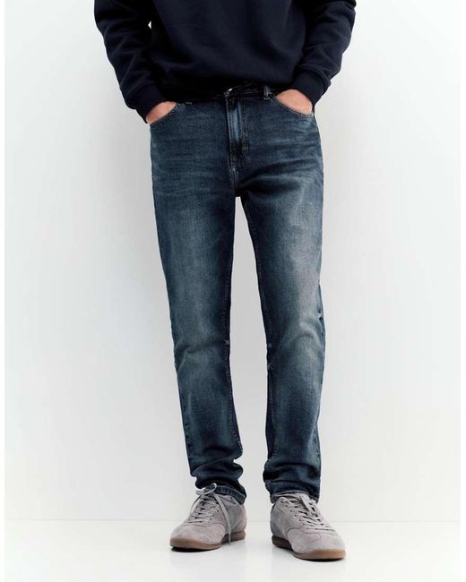 Pull&Bear Blue Slim Fit Jeans for men