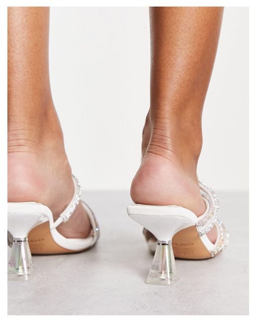 ALDO Brown Pierida Heeled Sandals With Mixed Rhinestones