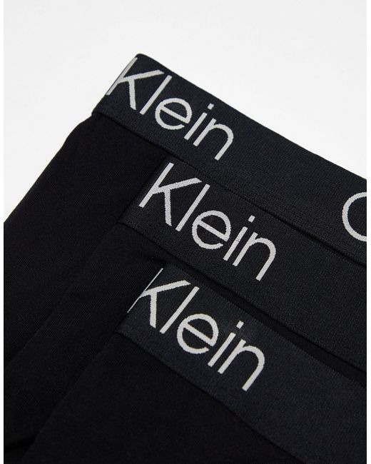 Calvin Klein Black Ultra-soft Modern Trunks 3 Pack for men